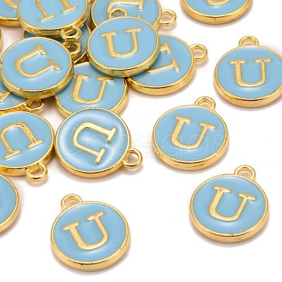 Golden Plated Alloy Enamel Charms X-ENAM-S118-04U-1