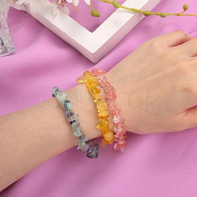 7Pcs 7 Styles Chip Natural & Synthetic Gemstone Beaded Stretch Bracelets Sets BJEW-SZ0001-39-1