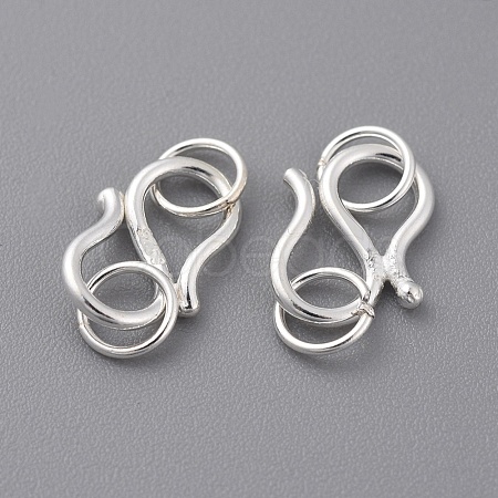 925 Sterling Silver S-Hook Clasps X-STER-T002-274S-1