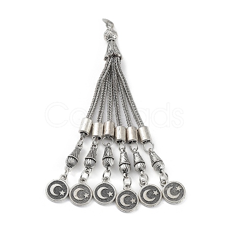 Tibetan Style Alloy Curb Chain Tassel Big Pendants FIND-K013-01AS-04-1