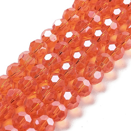 Electroplate Transparent Glass Beads Strands EGLA-A035-T10mm-A05-1