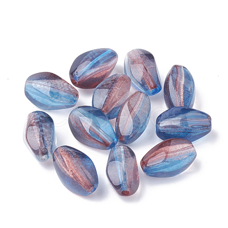 Two Tone Transparent Spray Painted Acrylic Bead X-ACRP-T005-30-1