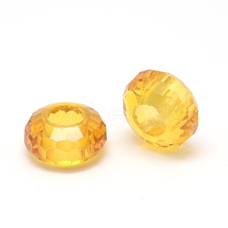 Faceted Glass Rondelle Large Hole European Beads GLAA-O004-05-1
