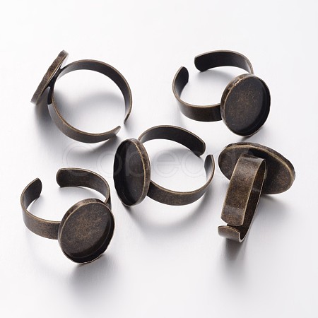 Adjustable DIY Antique Bronze Adjustable Brass Finger Ring Components Bezel X-KK-G120-AB-NF-1
