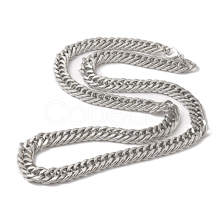Iron Cuban Link Chain Necklaces for Women Men NJEW-A028-01D-P-1
