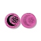 Translucent Resin Cabochons, with Glitter Powder, Flat Round with Moon & Pentagram Pattern, Hot Pink, 29x5.5mm