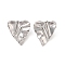 Non-Tarnish 304 Stainless Steel Stud Earrings for Women, Heart, 28x26mm