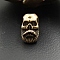 Brass Beads, Skull, Raw(Unplated), 22x11x14mm