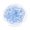 Baking Paint Transparent Glass Beads, Cube, Light Sky Blue, 6.5~7x6~6.5x6~6.5mm, Hole: 1.5mm, about 1690pcs/1000g