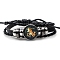 Constellation PU Leather Triple Layer Multi-strand Bracelets, Braided Adjustable Bracelets, Scorpio, 7-1/8 inch(18cm)