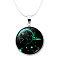 Glass Constellation Pendant Necklace with Brass Snake Chains, Sagittarius, 16.54 inch(42cm)