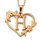 PVD Vacuum Plating 201 Stainless Steel Pendant Necklaces, Letter H, 12.28 inch(31.2cm)