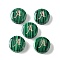 Synthetic Malachite Beads, with Golden Tone Brass Slices, Flat Round with Letter, Letter A, 15x5mm, Hole: 1.4mm