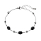 Real 18K Gold Plated Stainless Steel Black Agate Handmade Chain Bracelets for Women