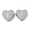 Tarnish Resistant 304 Stainless Steel Beads, Heart with Letter, Stainless Steel Color, Letter K, 7x8x3mm, Hole: 2mm