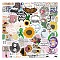 Waterproof PVC Plastic Sticker Labels, Self-adhesion, for Card-Making, Scrapbooking, Diary, Planner, Cup, Mobile Phone Shell, Notebooks, Health Life Pattern, 5~8cm, 50pcs/bag