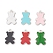 Alloy Enamel Pendants, Bear Charm, Platinum, Mixed Color, 20.5x13x1mm, Hole: 1.7mm