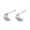 Non-Tarnish 304 Stainless Steel Stud Earing for Women Men, Moon, Stainless Steel Color, 10x5mm, Pin: 0.6mm