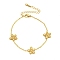 Brass Pendants Bracelets for Women, Flower, Real 18K Gold Plated, 6.89 inch(17.5cm)