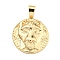 Brass Pendants, Real 18K Gold Plated, Taurus, 23x21x4mm, Hole: 6x4mm