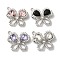 Butterfly Rack Plating Alloy Pendants, with Rhinestone, Cadmium Free & Nickel Free & Lead Free, Mixed Color, Platinum, 21x23x4mm, Hole: 1.8mm