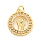 Brass Micro Pave Clear Cubic Zirconia Pendants, Gesture, Real 18K Gold Plated, 21x18x2mm, Hole: 3mm