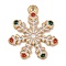 Christmas Theme Alloy Enamel Pendants, Light Gold, Lead Free & Cadmium Free, Snowflake, 23x19.5x1mm, Hole: 1.4mm