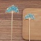 Ancient Style Alloy with Enamel Hair Stick Finding, for DIY Jewelry Accessorie, Fan, Dodger Blue, 120mm, 10pcs/set