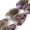 Natural Amethyst Beads Strands, Faceted Teardrop, 36~40x24~26x9.5~10.5mm, Hole: 2mm, about 9pcs/strand, 14.96''(38cm)