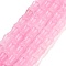 Natural Malaysia Jade Beads Strands, Dyed, Bamboo Stick, Pink, 12~12.5x8mm, Hole: 1mm, about 32pcs/strand, 15.43 inch(39.2cm)