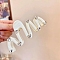 Acrylic Claw Hair Clips with Heart Crystal Rhinestone, Wave, Hair Accessories for Women Girls, White, 120mm