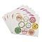 Mother's Day Paper Sticker, Self-adhesion, for Suitcase, Skateboard, Refrigerator, Helmet, Mobile Phone Shell, Mixed Color, Round, 108x131x0.2mm, Round: 40mm, 9 style/pc, 10 pcs/set