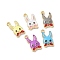 Alloy Enamel Pendants, Rabbit, Mixed Color, Golden, 21x11x2mm, Hole: 1.8mm