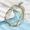 Glass Imitation Pearl Round Beaded Necklace NJEW-JN04464-2