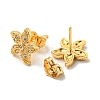 Light Gold Brass Micro Pave Cubic Zirconia Stud Earrings for Women EJEW-E295-31KCG-2