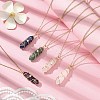 Natural Mixed Gemstone Faceted Bullet Shape Copper Wire Star Wrapped Pendant Necklaces NJEW-JN05024-01-2