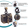 HOBBIESAY Brass Prayer Box Pendants KK-HY0001-24-4