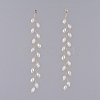Electroplate Glass Beads Dangle Stud Earrings EJEW-JE03820-02-2