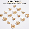 ARRICRAFT 16Pcs 2 Style Brass Charms KK-AR0002-43-4