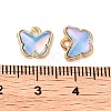 Rack Plating Alloy Glass Charms FIND-Q099-07G-04-3