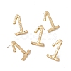 Brass Number Stud Earrings with 925 Sterling Silver Pins for Women EJEW-A077-01A-2