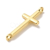 Rack Plating Brass Religion Cross Connector Charms Links KK-U027-04G-2