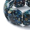 Dyed Natural Imperial Jasper & Synthetic Opal Stretch Bracelets BJEW-G702-05A-3