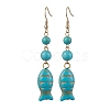 Synthetic Turquoise Dangle Earrings EJEW-JE05849-01-1