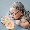 2Pcs 2 Style Double-face Printed Wooden Baby Photo Props DJEW-WH0601-001-6
