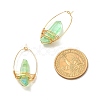 Electroplated Natural Quartz Wire Wrapped Earrings for Girl Women EJEW-JE04647-02-4