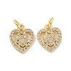 Brass Micro Pave Cubic Clear Zirconia Charms KK-Z044-23G-1