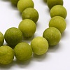 Frosted Natural Malaysia Jade Round Beads Strands G-E310-10mm-M-2