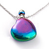 Electroplated Natural Quartz Crystal Openable Perfume Bottle Pendant Necklaces NJEW-H216-10C-P-2