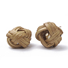 Handmade Reed Cane/Rattan Woven Beads X-WOVE-Q075-11-2